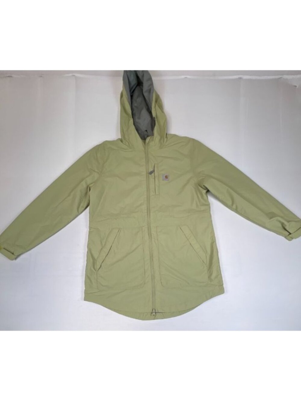 Carhartt Womens Rain Defender Jacket Medium Relaxed Fit Sage Green Hooded Coat